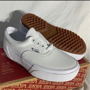 White Platform Vans NWOT